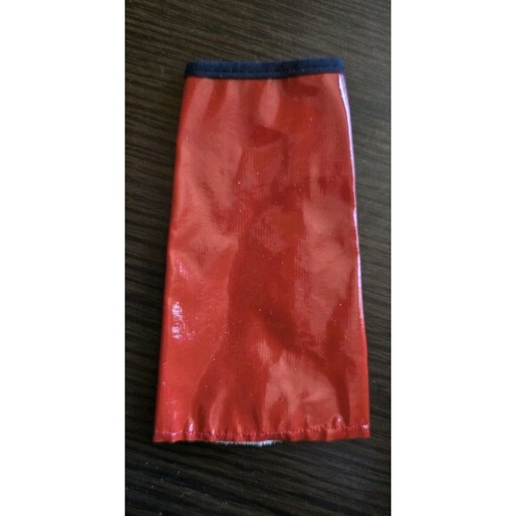 Vintage 80s? Barbie? Clone Mod Outfit 80s Red Faux Leather Skirt, Belt & Hat 3pc - Picture 10 of 15